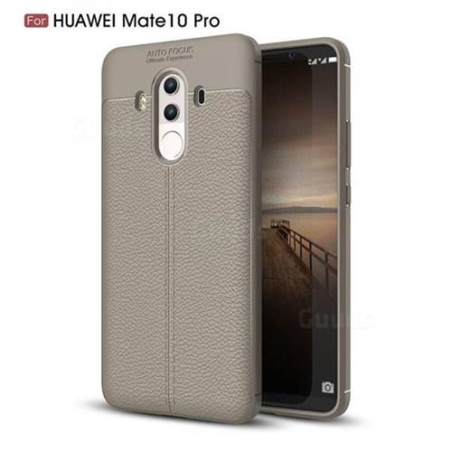 Luxury Auto Focus Litchi Texture Silicone TPU Back Cover for Huawei Mate 10 Pro(6.0 inch) - Gray