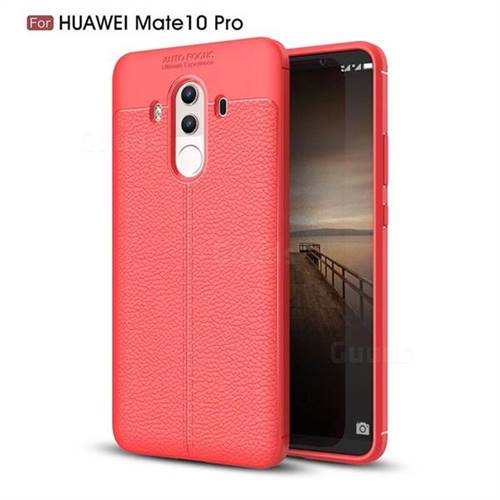 Luxury Auto Focus Litchi Texture Silicone TPU Back Cover for Huawei Mate 10 Pro(6.0 inch) - Red