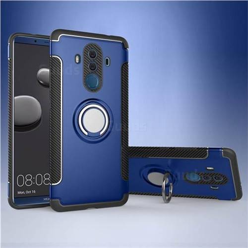 Armor Anti Drop Carbon PC + Silicon Invisible Ring Holder Phone Case for Huawei Mate 10 Pro(6.0 inch) - Sapphire