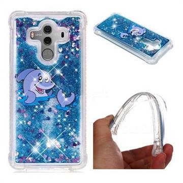 Happy Dolphin Dynamic Liquid Glitter Sand Quicksand Star TPU Case for Huawei Mate 10 Pro(6.0 inch)