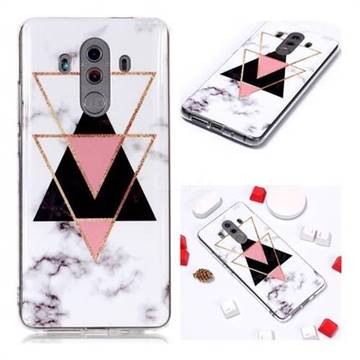 Inverted Triangle Black Soft TPU Marble Pattern Phone Case for Huawei Mate 10 Pro(6.0 inch)
