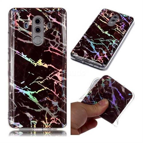 Black Brown Marble Pattern Bright Color Laser Soft TPU Case for Huawei Mate 10 Pro(6.0 inch)