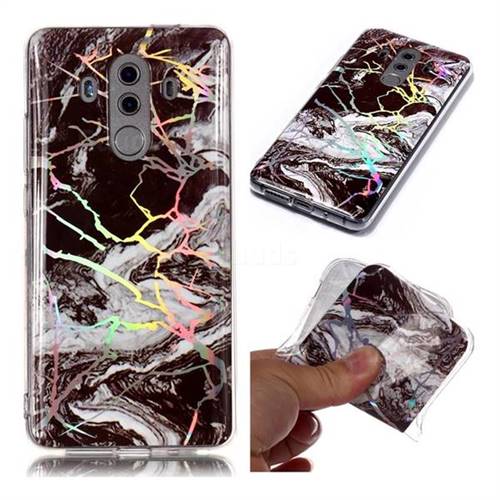 White Black Marble Pattern Bright Color Laser Soft TPU Case for Huawei Mate 10 Pro(6.0 inch)