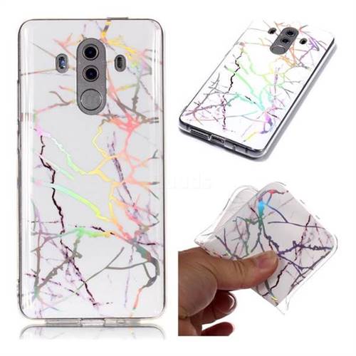 Color White Marble Pattern Bright Color Laser Soft TPU Case for Huawei Mate 10 Pro(6.0 inch)