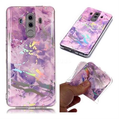Purple Marble Pattern Bright Color Laser Soft TPU Case for Huawei Mate 10 Pro(6.0 inch)