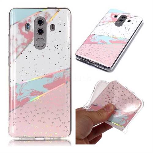 Matching Color Marble Pattern Bright Color Laser Soft TPU Case for Huawei Mate 10 Pro(6.0 inch)