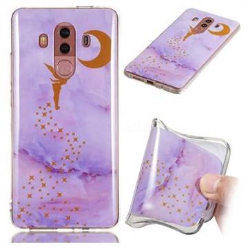 Elf Purple Soft TPU Marble Pattern Phone Case for Huawei Mate 10 Pro(6.0 inch)