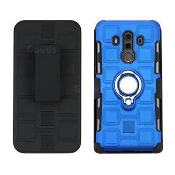 3 in 1 PC + Silicone Leather Phone Case for Huawei Mate 10 Pro(6.0 inch) - Dark Blue