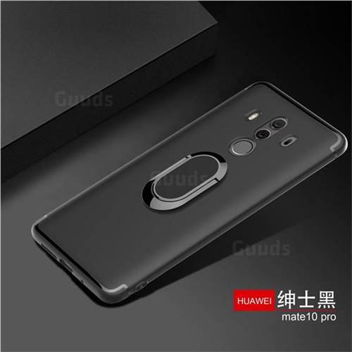Anti-fall Invisible 360 Rotating Ring Grip Holder Kickstand Phone Cover for Huawei Mate 10 Pro(6.0 inch) - Black