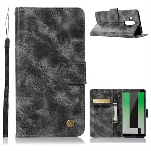 Luxury Retro Leather Wallet Case for Huawei Mate 10 Pro(6.0 inch) - Gray