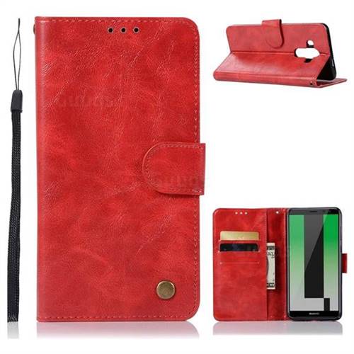 Luxury Retro Leather Wallet Case for Huawei Mate 10 Pro(6.0 inch) - Red