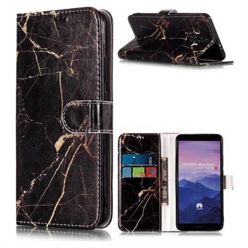 Black Gold Marble PU Leather Wallet Case for Huawei Mate 10 Pro(6.0 inch)