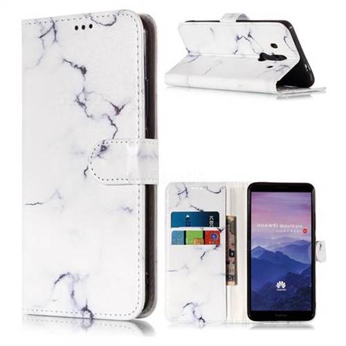 Soft White Marble PU Leather Wallet Case for Huawei Mate 10 Pro(6.0 inch)
