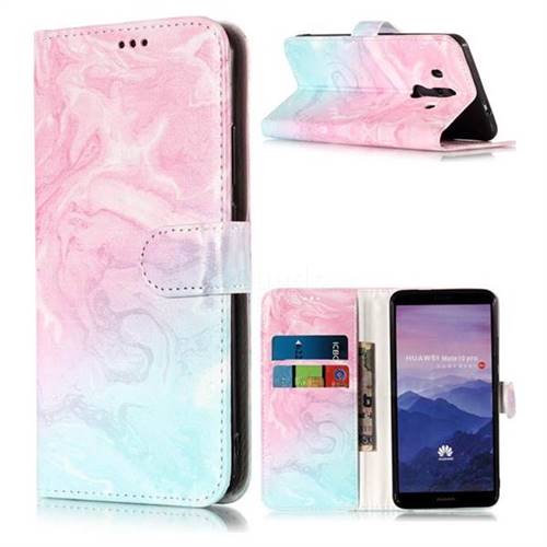 Pink Green Marble PU Leather Wallet Case for Huawei Mate 10 Pro(6.0 inch)