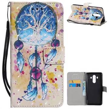 Blue Dream Catcher 3D Painted Leather Wallet Case for Huawei Mate 10 Pro(6.0 inch)