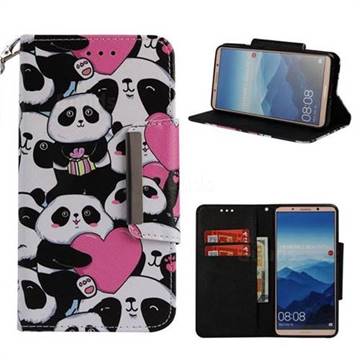 Heart Panda Big Metal Buckle PU Leather Wallet Phone Case for Huawei Mate 10 Pro(6.0 inch)