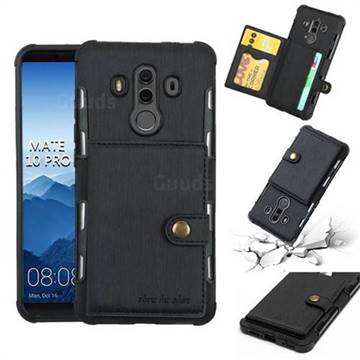 Brush Multi-function Leather Phone Case for Huawei Mate 10 Pro(6.0 inch) - Black