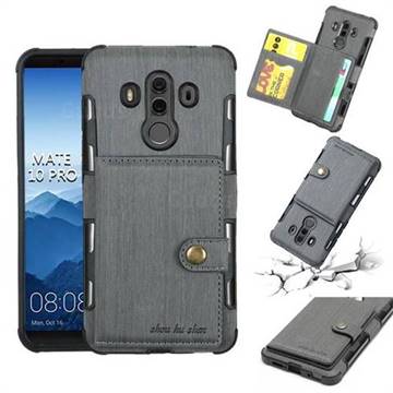 Brush Multi-function Leather Phone Case for Huawei Mate 10 Pro(6.0 inch) - Gray