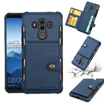 Brush Multi-function Leather Phone Case for Huawei Mate 10 Pro(6.0 inch) - Blue