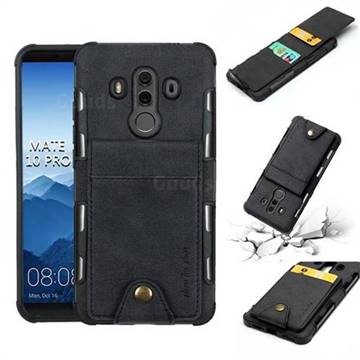 Woven Pattern Multi-function Leather Phone Case for Huawei Mate 10 Pro(6.0 inch) - Black