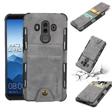 Woven Pattern Multi-function Leather Phone Case for Huawei Mate 10 Pro(6.0 inch) - Gray