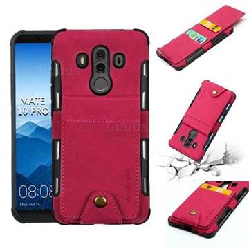 Woven Pattern Multi-function Leather Phone Case for Huawei Mate 10 Pro(6.0 inch) - Red