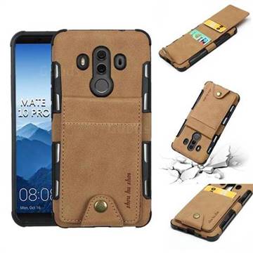 Woven Pattern Multi-function Leather Phone Case for Huawei Mate 10 Pro(6.0 inch) - Golden