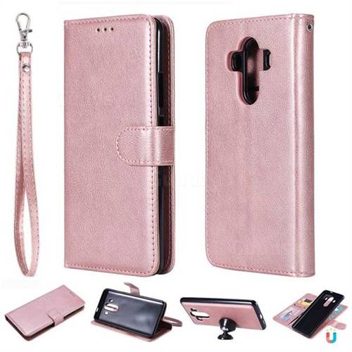 Retro Greek Detachable Magnetic PU Leather Wallet Phone Case for Huawei Mate 10 Pro(6.0 inch) - Rose Gold