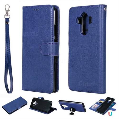 Retro Greek Detachable Magnetic PU Leather Wallet Phone Case for Huawei Mate 10 Pro(6.0 inch) - Blue