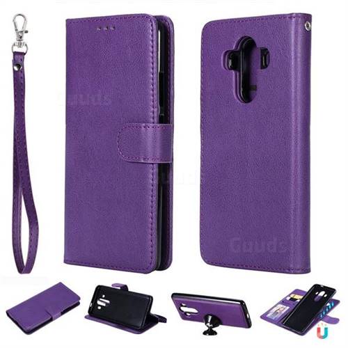 Retro Greek Detachable Magnetic PU Leather Wallet Phone Case for Huawei Mate 10 Pro(6.0 inch) - Purple