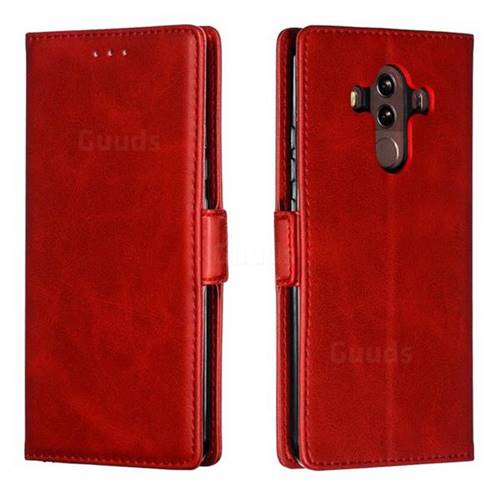 Retro Classic Calf Pattern Leather Wallet Phone Case for Huawei Mate 10 Pro(6.0 inch) - Red