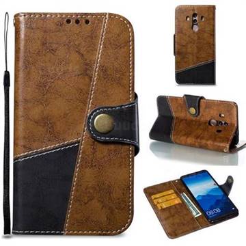 Retro Magnetic Stitching Wallet Flip Cover for Huawei Mate 10 Pro(6.0 inch) - Brown
