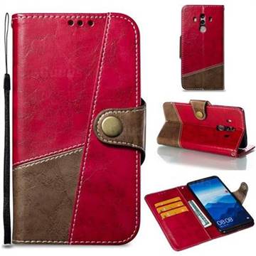 Retro Magnetic Stitching Wallet Flip Cover for Huawei Mate 10 Pro(6.0 inch) - Rose Red