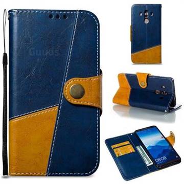 Retro Magnetic Stitching Wallet Flip Cover for Huawei Mate 10 Pro(6.0 inch) - Blue