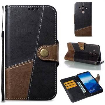 Retro Magnetic Stitching Wallet Flip Cover for Huawei Mate 10 Pro(6.0 inch) - Dark Gray