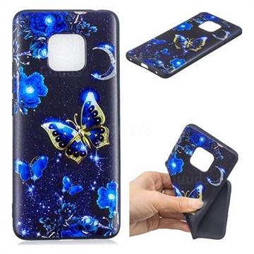 Phnom Penh Butterfly 3D Embossed Relief Black TPU Cell Phone Back Cover for Huawei Mate 20