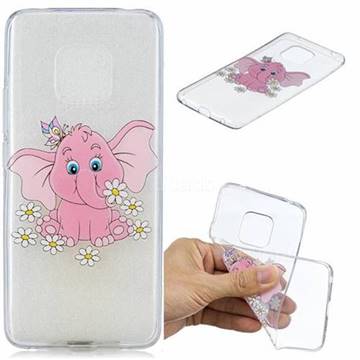 Tiny Pink Elephant Clear Varnish Soft Phone Back Cover for Huawei Mate 20