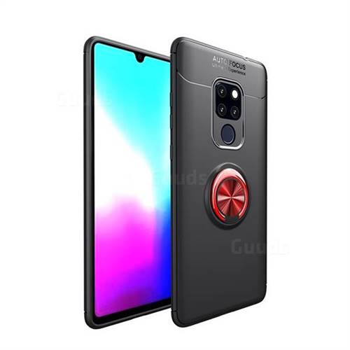 Auto Focus Invisible Ring Holder Soft Phone Case for Huawei Mate 20 - Black Red