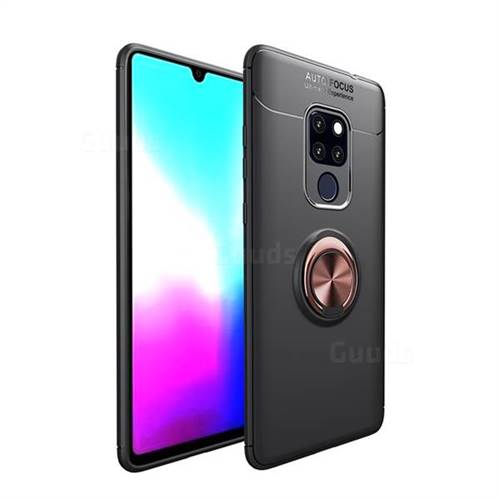 Auto Focus Invisible Ring Holder Soft Phone Case for Huawei Mate 20 - Black Gold