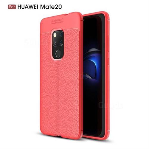 Luxury Auto Focus Litchi Texture Silicone TPU Back Cover for Huawei Mate 20 - Red