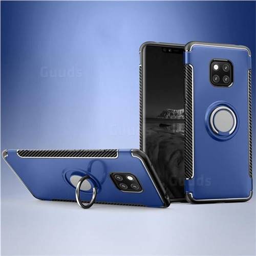 Armor Anti Drop Carbon PC + Silicon Invisible Ring Holder Phone Case for Huawei Mate 20 - Sapphire