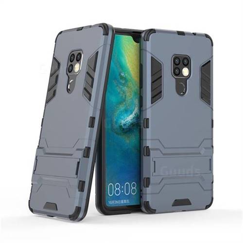 Armor Premium Tactical Grip Kickstand Shockproof Dual Layer Rugged Hard Cover for Huawei Mate 20 - Navy