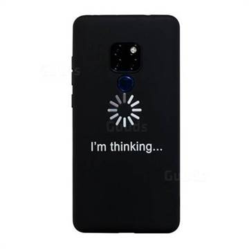 Thinking Stick Figure Matte Black TPU Phone Cover for Huawei Mate 20