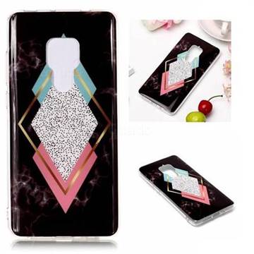 Black Diamond Soft TPU Marble Pattern Phone Case for Huawei Mate 20