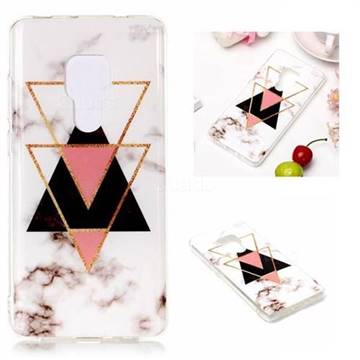 Inverted Triangle Black Soft TPU Marble Pattern Phone Case for Huawei Mate 20