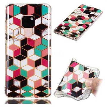 Three-dimensional Square Soft TPU Marble Pattern Phone Case for Huawei Mate 20
