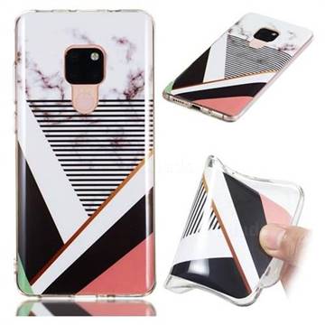 Pinstripe Soft TPU Marble Pattern Phone Case for Huawei Mate 20