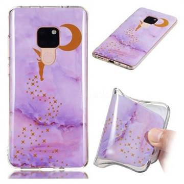 Elf Purple Soft TPU Marble Pattern Phone Case for Huawei Mate 20