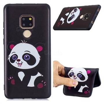 Cute Pink Panda 3D Embossed Relief Black Soft Phone Back Cover for Huawei Mate 20