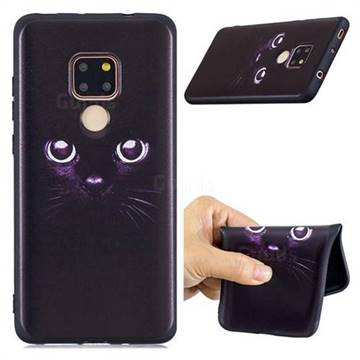 Black Cat Eyes 3D Embossed Relief Black Soft Phone Back Cover for Huawei Mate 20